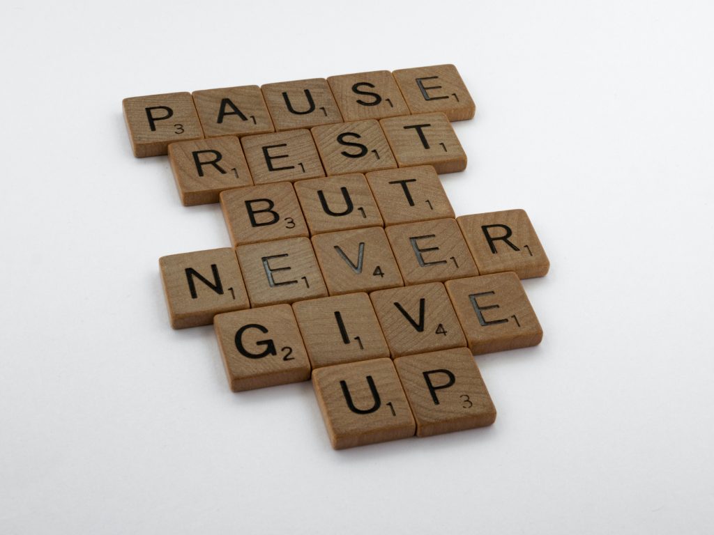Never Give Up Message