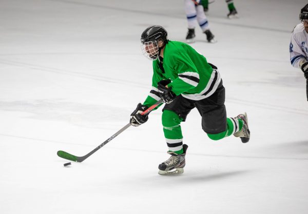 Hockey Player About To Take A Shot