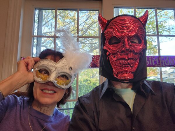 Halloween 2022 Couple in Halloween masks