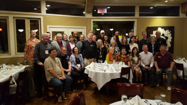 Crowd of people at dinner